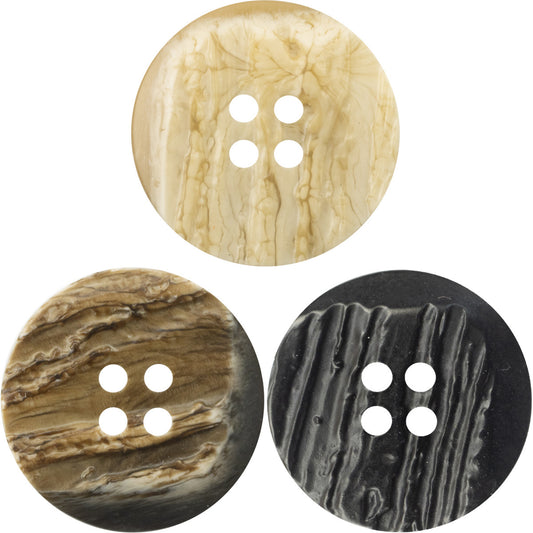 Irregular Resin Buttons with Imitated Tree Bark Texture,20pcs