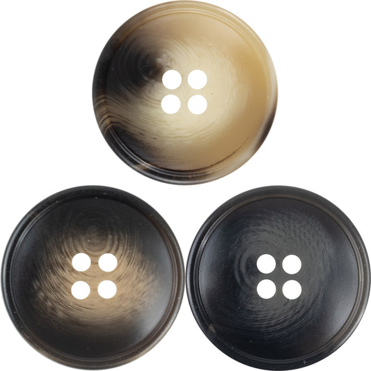 15-30mm Coffee-Colored Resin Buttons for Casual Trousers 30pcs