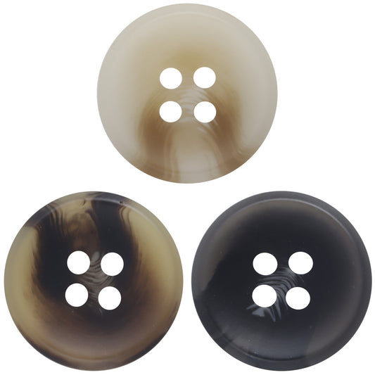 Beige and Black Coffee Resin Buttons for Casual Cardigans 30 Pack