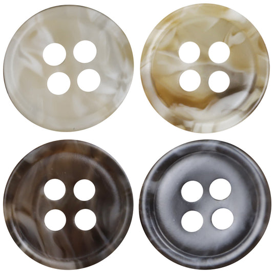 11.5/12.5mm Floral Brown Resin Buttons for Beach Shirts Dresses 40 Pack