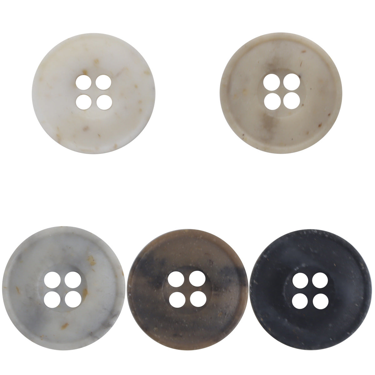 Boutons ronds en résine à 4 trous de 10/11,5/12,5 mm pour chemises, paquet de 50