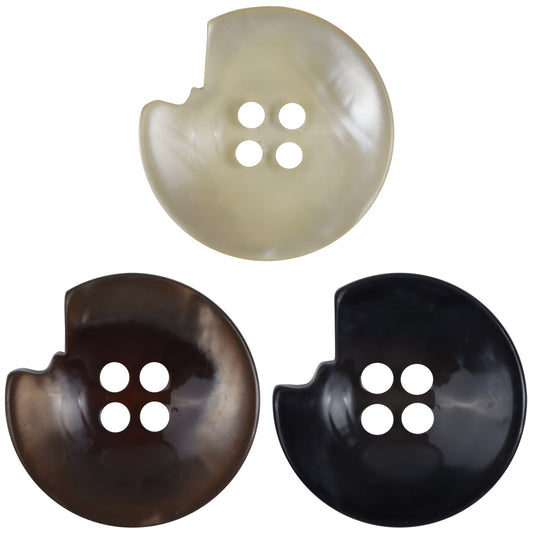 Chipped Transparent Malt Color Coffee Black Resin Buttons 20pcs