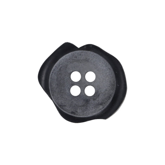 Irregular Chipped Matte Black Four-Hole Resin Buttons 20PCS