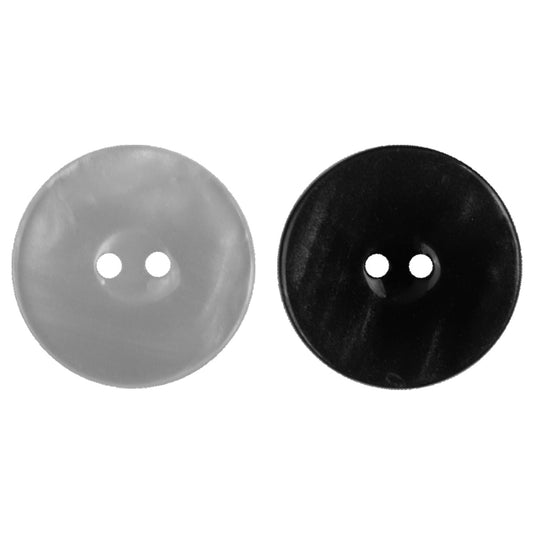 Boutons en résine blancs et noirs ronds à 2 trous de 11,5 mm, 100 pcs