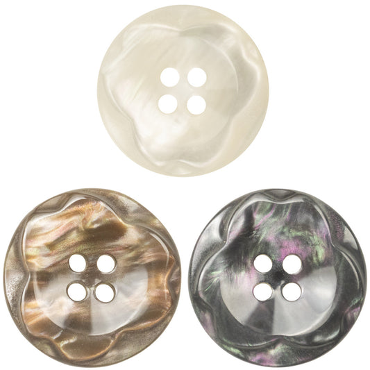 25mm Dazzling Color Flower Resin Buttons for Woolen Coats - 10pcs