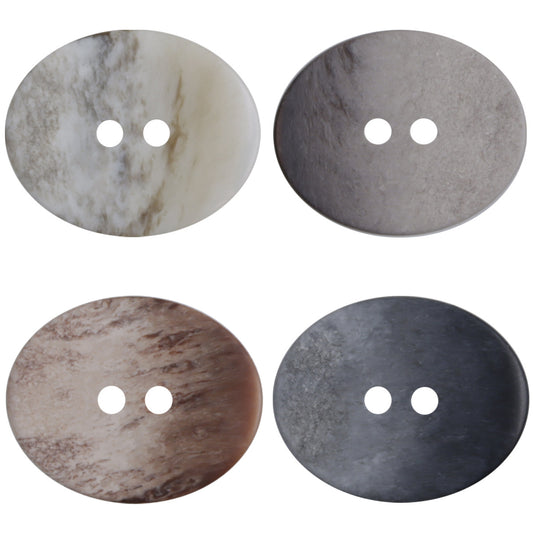 Oval Two-Hole Gradient Resin Buttons Double Sides 40 Pack