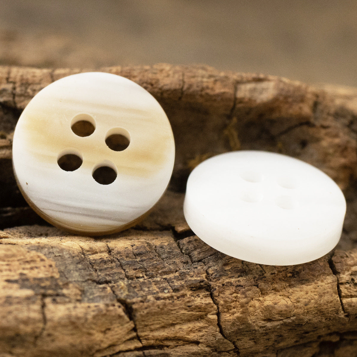 11.5mm Wood Grain Resin Buttons for Pure Linen Shirts Zen Clothing - 50pcs