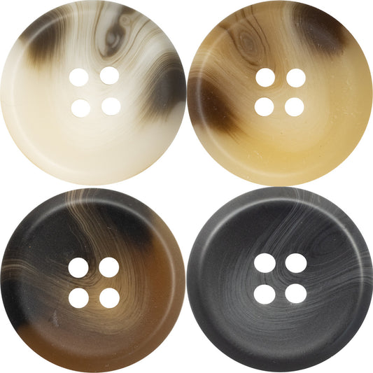 15-30mm Four-Hole Resin Buttons for Casual Suits Sweaters 40 Pack