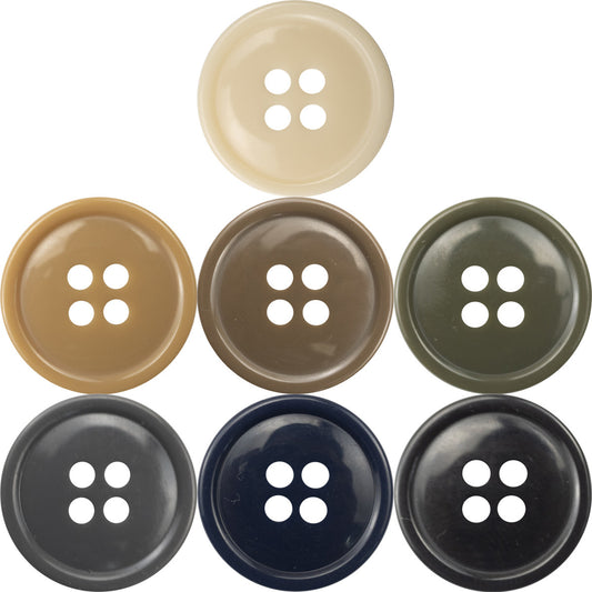 7-Color Round Four-Hole Resin Handsewn Button Set of 70