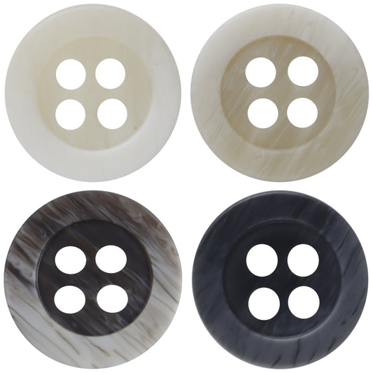 Wide-Edged Wood Grain Resin Buttons for Polo Shirts Collar,50PCS