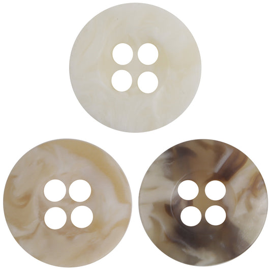 Wide-Edged Splashed Ink Resin Buttons for Beach Floral Shirts 60 Pack