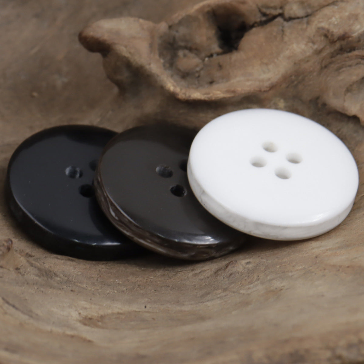 15mm - 30mm Resin Buttons Smoke Pattern White Coffee Black 30pcs