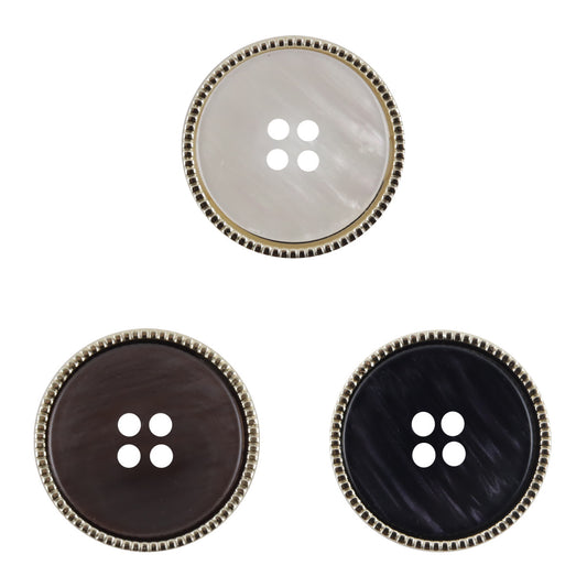 Double-Sided Alloy Resin Two-Tone Buttons for High-End Suit 10pcs