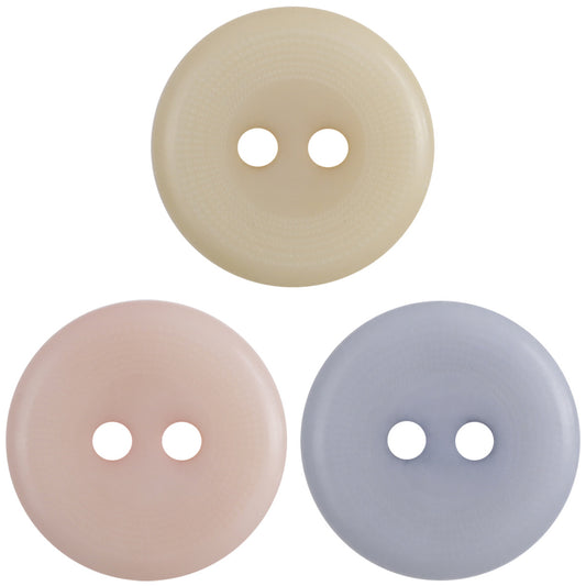 Boutons ronds girly en corozo naturel à 2 trous de 18 mm, 10PCS