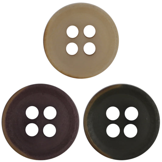 Boutons de vêtement en noix de tagua vintage avec bords brûlés de 11,5 mm, 20 pièces