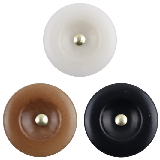 Boutons en Corozo Tagut Naturel avec Tiges Métalliques 15mm Ronds