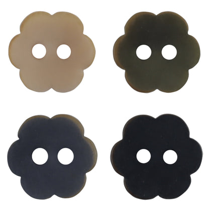 11.5mm Matte Floral Natural Tagut Nut Buttons for Kids 20pcs