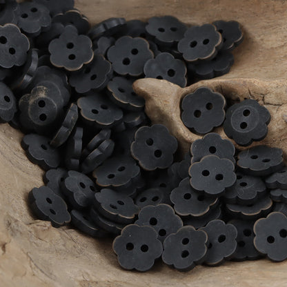 11.5mm Matte Floral Natural Tagut Nut Buttons for Kids 20pcs