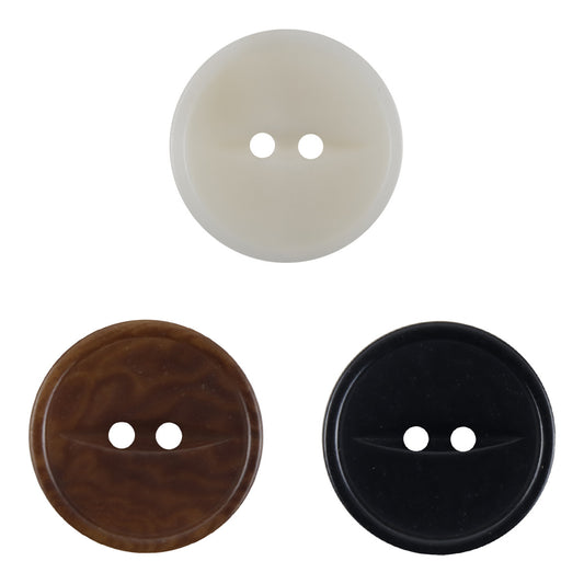 Round Two Hole Fish-Eye Thin-Edged Natural Corozo Buttons,10pcs