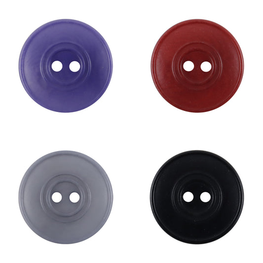 Boutons en noix de tagua violet-gris à double cercle écologiques 10 pièces