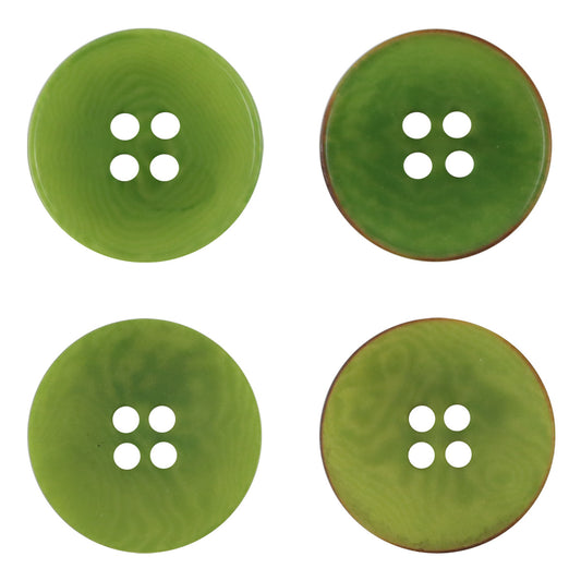 Flat Grass Green Tagut Nut Buttons for Nature-Inspired Clothing 20 Pack