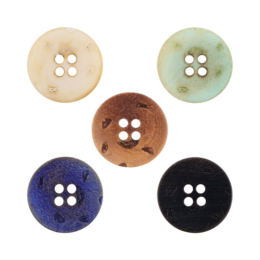 Iris Natural Tagut Nut Buttons for Haute Couture Suits 5pcs