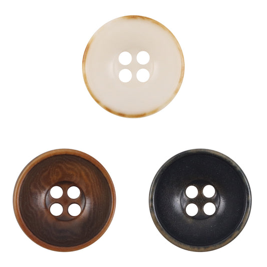 Bowl-Shaped Black Tagut Nut Buttons for Retro Fashion Coats 10pcs