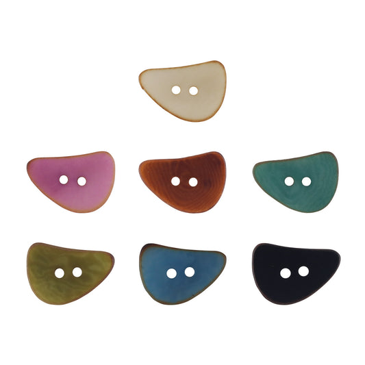 Cute Crescent Moon Natural Corozo Buttons 10PCS