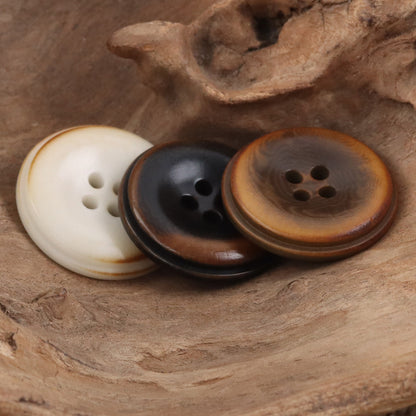 Burnt Beige Fruit Buttons for Pure Linen Suit Coats - 10pcs