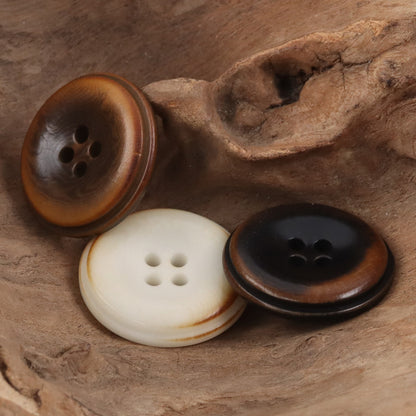 Burnt Beige Fruit Buttons for Pure Linen Suit Coats - 10pcs