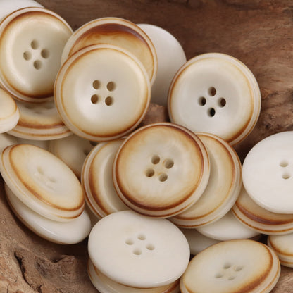 Burnt Beige Fruit Buttons for Pure Linen Suit Coats - 10pcs