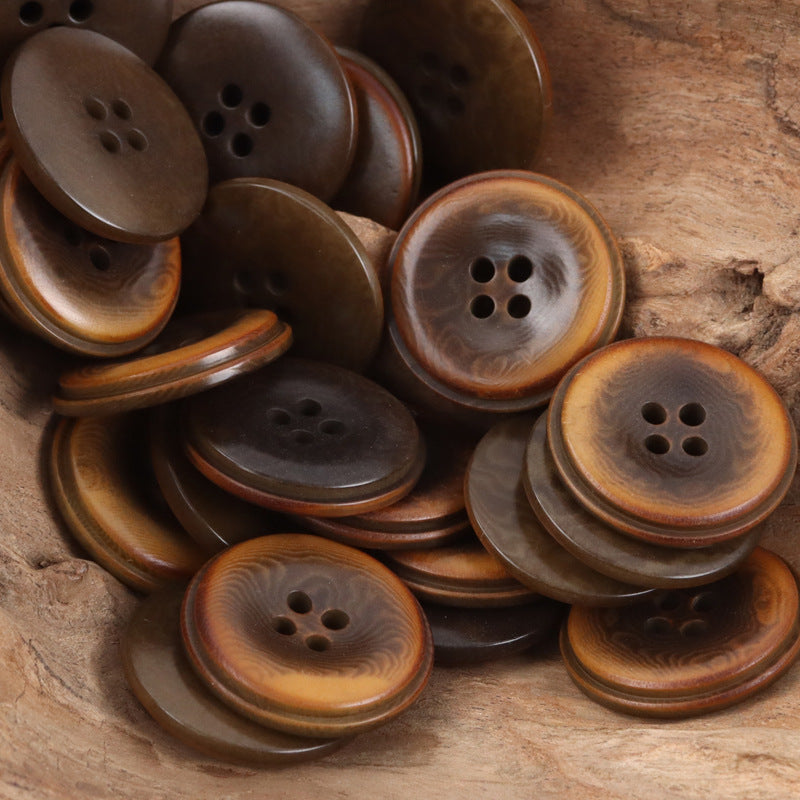 Burnt Beige Fruit Buttons for Pure Linen Suit Coats - 10pcs