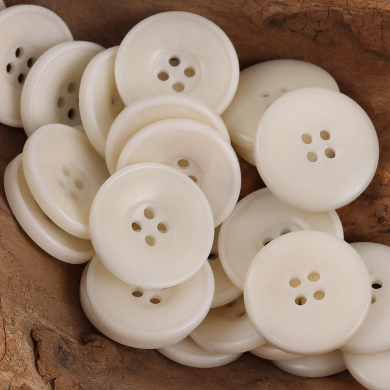 Bowl-Shaped Round Tagut Nut Buttons for Sweater Cardigans - 10pcs