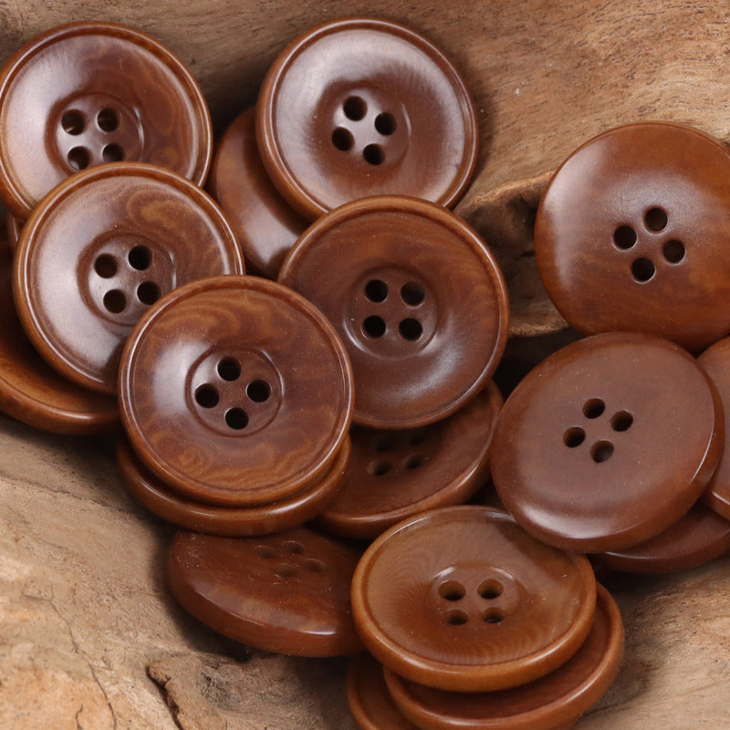 Bowl-Shaped Round Tagut Nut Buttons for Sweater Cardigans - 10pcs