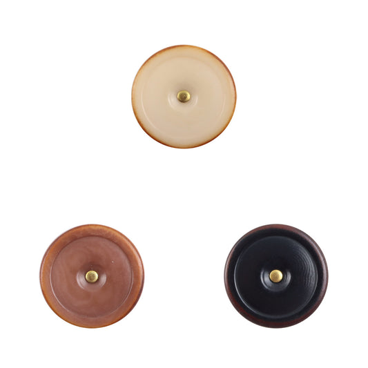 Burnt-Edge Natural Tagut Nut Buttons with Golden Shanks for Knitwear 10pcs