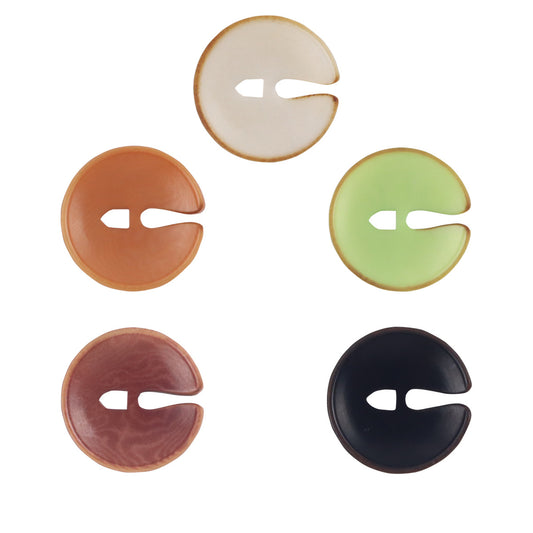 Botões de Noz de Tagua Natural Pac Man Fofos 10pcs