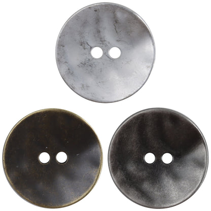 Retro Irregular Curved Matte Metal Buttons 10pcs