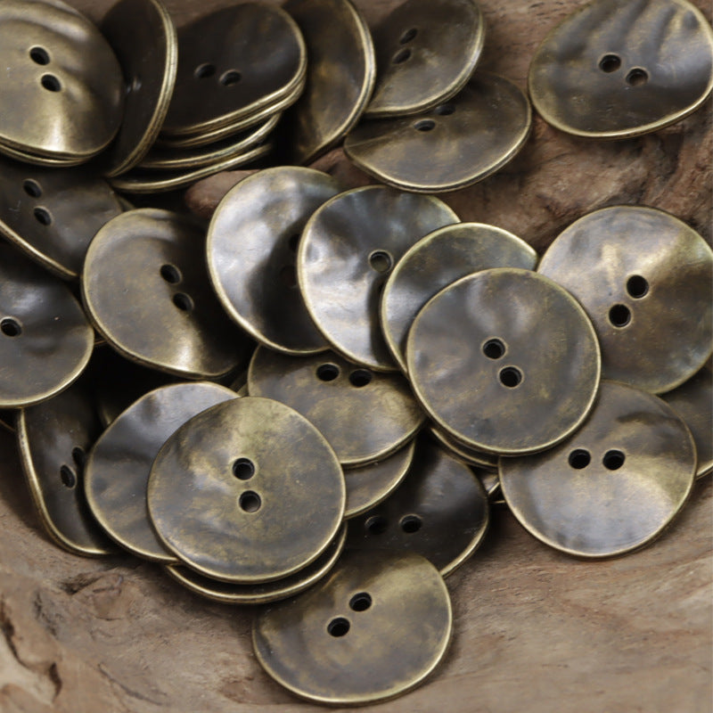 Retro Irregular Curved Matte Metal Buttons 10pcs