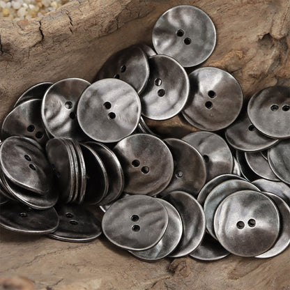 Retro Irregular Curved Matte Metal Buttons 10pcs