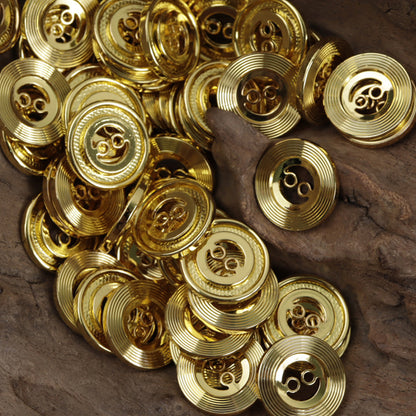 15mm Bottoni Metallici Geometrici Etnici Oro Argento 20 Pezzi