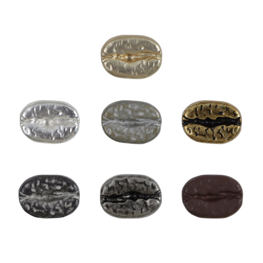 Distressed Decorative Coffee Bean Metal Buttons,10pcs