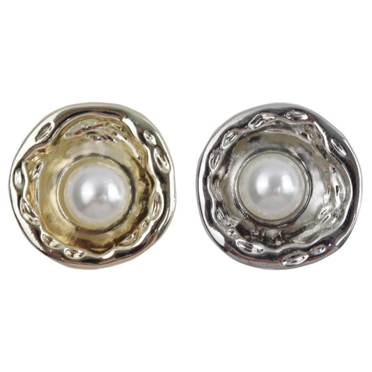 Gold and Silver Lotus Pearl Metal Buttons for Handmade DIY Pendants 10pcs