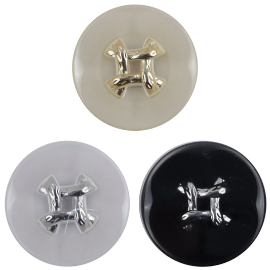 Champagne Resin-Metal Combination Buttons for Woolen Coats 10pcs