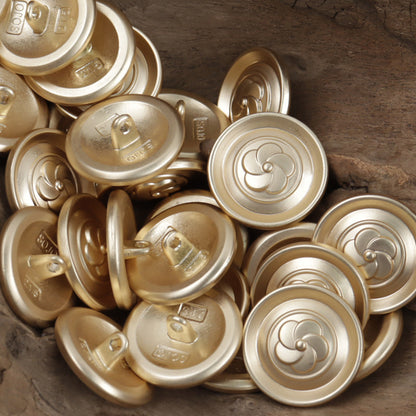 Round Vintage Camellia Bronze Metal Shank Buttons 10pcs