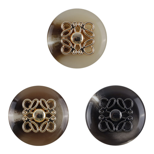 Boutons en résine avec motif de papillon en métal pour manteaux en laine 10 pièces