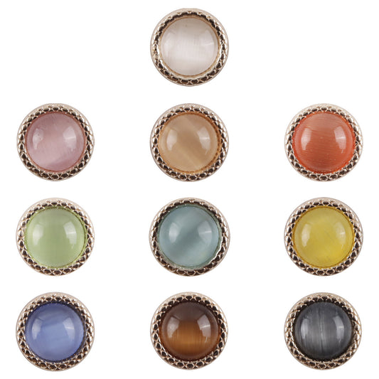 11.5mm Pearlescent Metal Buttons for Elegant Shirts 10pcs