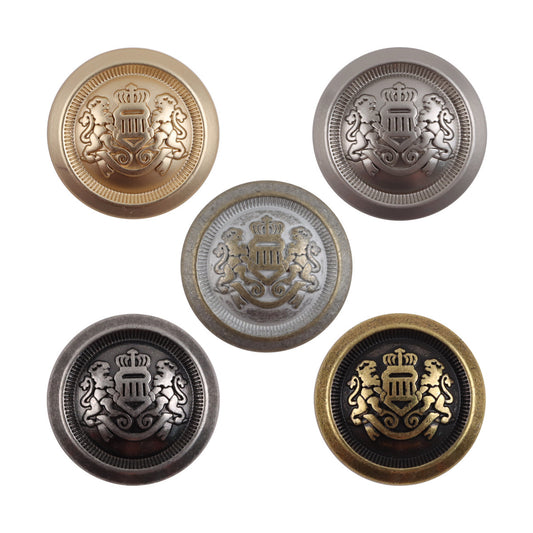 Double Lion Crown Shank Metal Buttons,10PCS