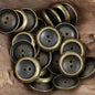 Vintage Distressed Two-Tone Tin Metal Buttons 10pcs