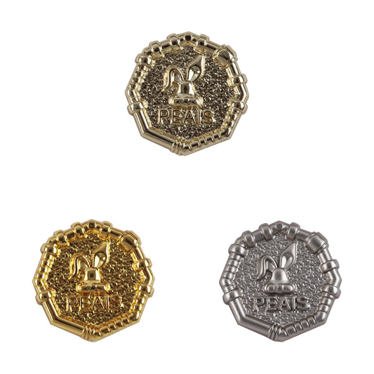 Rabbit Sheriff Golden Metal Buttons for School Uniforms 10pcs