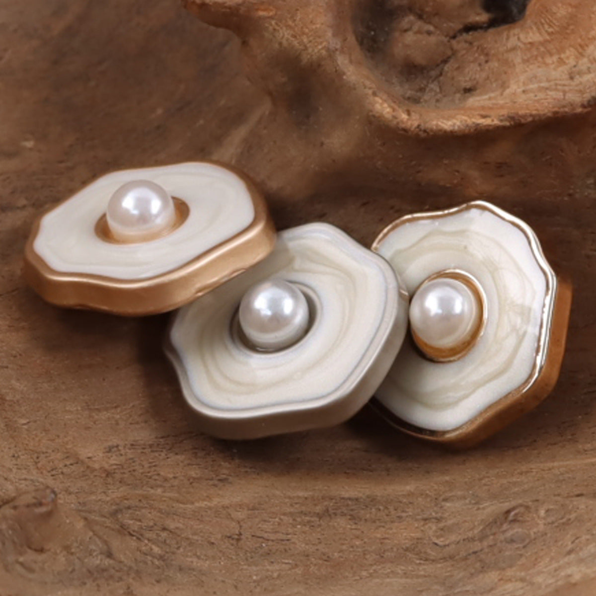 Boutons en métal argenté et doré polygonaux pour costume en laine pour femmes, 10 pièces